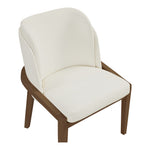 Navo Vegan Leather Upholstered Dining Chair in Cream
