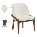 Navo Vegan Leather Upholstered Dining Chair in Cream