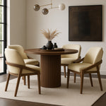 Navo Vegan Leather Upholstered Dining Chair in Beige