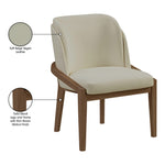 Navo Vegan Leather Upholstered Dining Chair in Beige