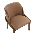 Navo Vegan Leather Upholstered Dining Chair in Brown