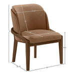 Navo Vegan Leather Upholstered Dining Chair in Brown