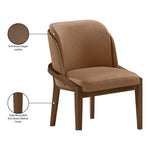 Navo Vegan Leather Upholstered Dining Chair in Brown