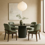 Navo Vegan Leather Upholstered Dining Chair in Green