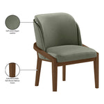 Navo Vegan Leather Upholstered Dining Chair in Green