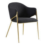 Nial Boucle Fabric Upholstered Dining Chair in Black