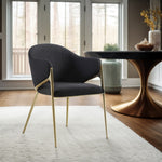 Nial Boucle Fabric Upholstered Dining Chair in Black