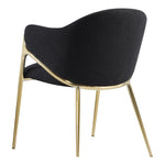 Nial Boucle Fabric Upholstered Dining Chair in Black
