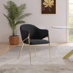 Nial Boucle Fabric Upholstered Dining Chair in Black