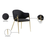 Nial Boucle Fabric Upholstered Dining Chair in Black