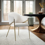 Nial Boucle Fabric Upholstered Dining Chair in Cream