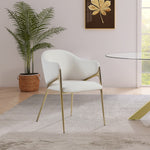 Nial Boucle Fabric Upholstered Dining Chair in Cream