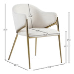 Nial Boucle Fabric Upholstered Dining Chair in Cream