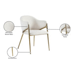 Nial Boucle Fabric Upholstered Dining Chair in Cream