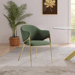 Nial Boucle Fabric Upholstered Dining Chair in Green
