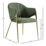 Nial Boucle Fabric Upholstered Dining Chair in Green