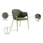 Nial Boucle Fabric Upholstered Dining Chair in Green