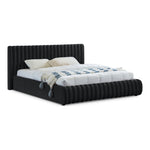 Nico Velvet Upholstered King Bed in Black