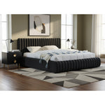 Nico Velvet Upholstered King Bed in Black