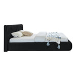 Nico Velvet Upholstered King Bed in Black