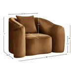 Destin Velvet Upholstered Chair in Saddle