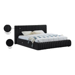 Nico Velvet Upholstered King Bed in Black