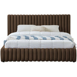 Nico Velvet Upholstered King Bed in Brown