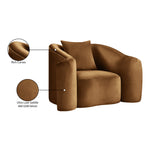 Destin Velvet Upholstered Chair in Saddle