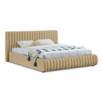 Nico Velvet Upholstered King Bed in Camel