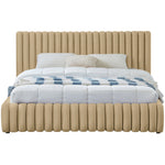Nico Velvet Upholstered King Bed in Camel