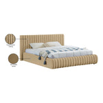 Nico Velvet Upholstered King Bed in Camel