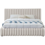 Nico Velvet Upholstered King Bed in Cream
