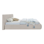 Nico Velvet Upholstered King Bed in Cream