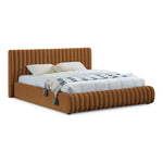 Nico Velvet Upholstered King Bed in Saddle