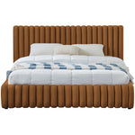 Nico Velvet Upholstered King Bed in Saddle