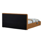 Nico Velvet Upholstered King Bed in Saddle