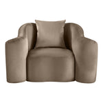Destin Velvet Upholstered Chair in Taupe