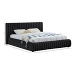 Nico Velvet Upholstered Queen Bed in Black