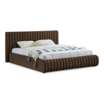 Nico Velvet Upholstered Queen Bed in Brown