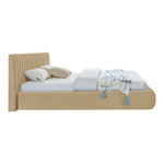 Nico Velvet Upholstered Queen Bed in Camel