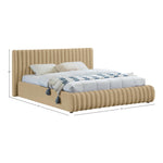 Nico Velvet Upholstered Queen Bed in Camel