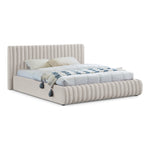 Nico Velvet Upholstered Queen Bed in Cream