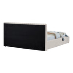 Nico Velvet Upholstered Queen Bed in Cream