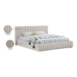 Nico Velvet Upholstered Queen Bed in Cream