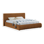 Nico Velvet Upholstered Queen Bed in Saddle