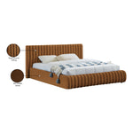 Nico Velvet Upholstered Queen Bed in Saddle
