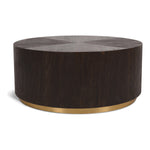 Nile Oak Wood Top And Metal Base Coffee Table in Brown