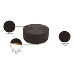 Nile Oak Wood Top And Metal Base Coffee Table in Brown