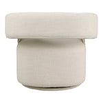 Niya Linen Textured Fabric Upholstered Swivel Accent Chair in Beige