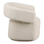 Niya Linen Textured Fabric Upholstered Swivel Accent Chair in Beige